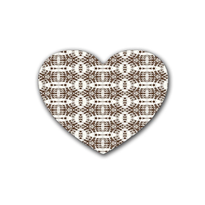 Brown snake skin Rubber Heart Coaster (4 pack)