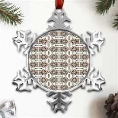 Brown Snake Skin Metal Small Snowflake Ornament by ConteMonfrey