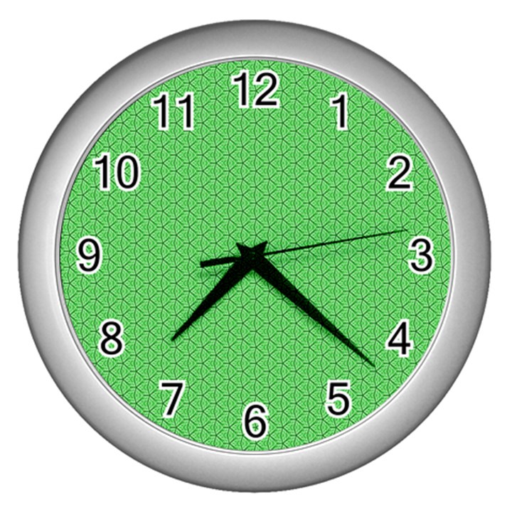  Spooky Pink Green Halloween  Wall Clock (Silver)