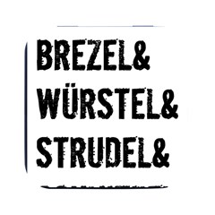 Its A German Thing Bier Brezel Wurstel Strudel Schnitzel Square Metal Box (black) by ConteMonfrey