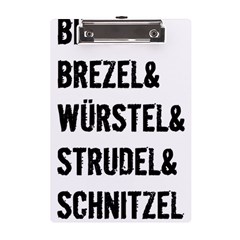 Its A German Thing Bier Brezel Wurstel Strudel Schnitzel A5 Acrylic Clipboard by ConteMonfrey