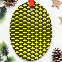 Under My Little Yellow Umbrella Ornament (oval)