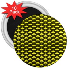 Under My Little Yellow Umbrella 3  Magnets (10 Pack)  by ConteMonfrey