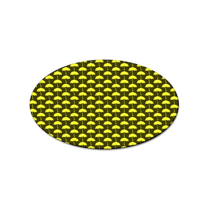 Under My Little yellow Umbrella Sticker (Oval)