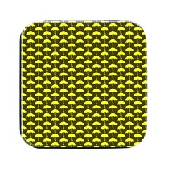 Under My Little Yellow Umbrella Square Metal Box (black) by ConteMonfrey