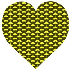 Under My Little Yellow Umbrella Wooden Puzzle Heart by ConteMonfrey