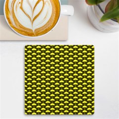 Under My Little Yellow Umbrella Uv Print Square Tile Coaster  by ConteMonfrey