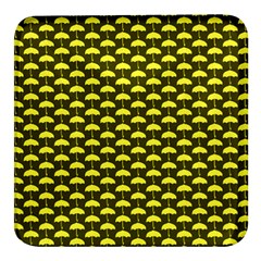 Under My Little Yellow Umbrella Square Glass Fridge Magnet (4 Pack) by ConteMonfrey