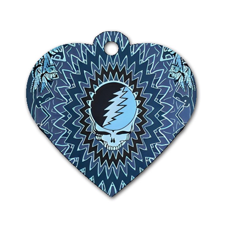 Grateful Dead Butterfly Pattern Dog Tag Heart (Two Sides)