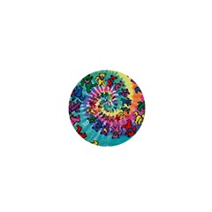 Grateful Dead Bears Tie Dye Vibrant Spiral 1  Mini Buttons by Bedest