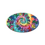 Grateful Dead Bears Tie Dye Vibrant Spiral Sticker (Oval) Front