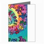 Grateful Dead Bears Tie Dye Vibrant Spiral Greeting Cards (Pkg of 8) Left