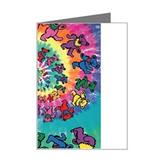 Grateful Dead Bears Tie Dye Vibrant Spiral Mini Greeting Card by Bedest