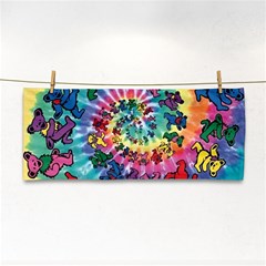 Grateful Dead Bears Tie Dye Vibrant Spiral Hand Towel by Bedest