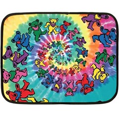 Grateful Dead Bears Tie Dye Vibrant Spiral Fleece Blanket (mini) by Bedest