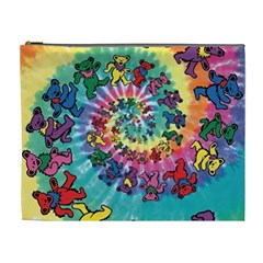 Grateful Dead Bears Tie Dye Vibrant Spiral Cosmetic Bag (xl) by Bedest