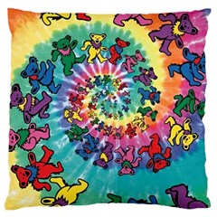 Grateful Dead Bears Tie Dye Vibrant Spiral Large Cushion Case (one Side) by Bedest