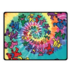 Grateful Dead Bears Tie Dye Vibrant Spiral Two Sides Fleece Blanket (small) by Bedest