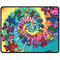 Grateful Dead Bears Tie Dye Vibrant Spiral Two Sides Fleece Blanket (medium) by Bedest