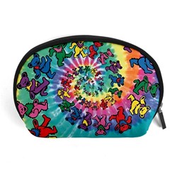 Grateful Dead Bears Tie Dye Vibrant Spiral Accessory Pouch (large) by Bedest