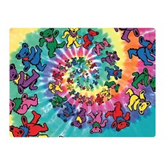 Grateful Dead Bears Tie Dye Vibrant Spiral Two Sides Premium Plush Fleece Blanket (mini) by Bedest