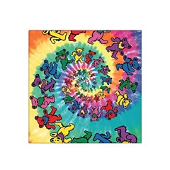 Grateful Dead Bears Tie Dye Vibrant Spiral Satin Bandana Scarf 22  X 22  by Bedest