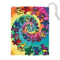 Grateful Dead Bears Tie Dye Vibrant Spiral Drawstring Pouch (5xl) by Bedest