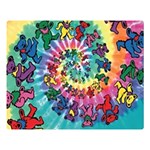 Grateful Dead Bears Tie Dye Vibrant Spiral Premium Plush Fleece Blanket (Large) 80 x60  Blanket Front