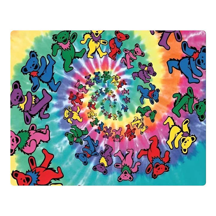 Grateful Dead Bears Tie Dye Vibrant Spiral Premium Plush Fleece Blanket (Large)