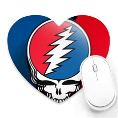 Grateful Dead Big Skull Heart Mousepad by Bedest