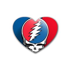 Grateful Dead Big Skull Rubber Heart Coaster (4 Pack) by Bedest