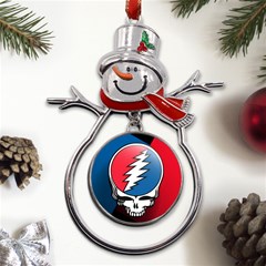 Grateful Dead Big Skull Metal Snowman Ornament by Bedest