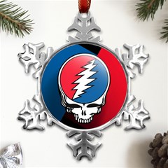 Grateful Dead Big Skull Metal Small Snowflake Ornament by Bedest