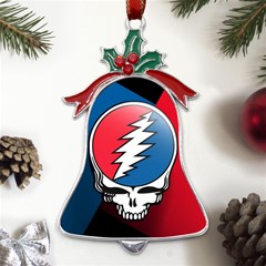 Grateful Dead Big Skull Metal Holly Leaf Bell Ornament by Bedest