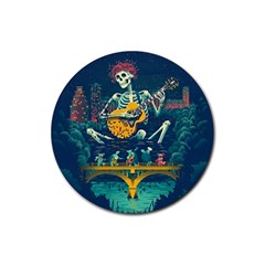 Grateful Dead Singing Skeleton Rubber Coaster (round) by Bedest