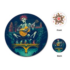 Grateful Dead Singing Skeleton Playing Cards Single Design (round)