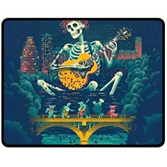 Grateful Dead Singing Skeleton Fleece Blanket (medium) by Bedest