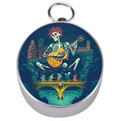 Grateful Dead Singing Skeleton Silver Compasses by Bedest