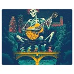 Grateful Dead Singing Skeleton Two Sides Premium Plush Fleece Blanket (Medium) 60 x50  Blanket Front