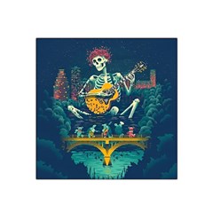 Grateful Dead Singing Skeleton Satin Bandana Scarf 22  X 22  by Bedest