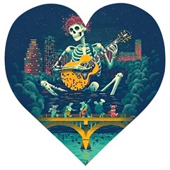 Grateful Dead Singing Skeleton Wooden Puzzle Heart