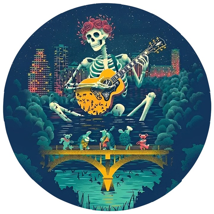 Grateful Dead Singing Skeleton Wooden Puzzle Round