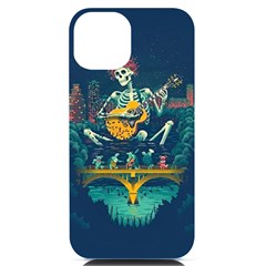 Grateful Dead Singing Skeleton Iphone 14 Black Uv Print Case by Bedest