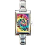 Grateful Dead Artsy Rectangle Italian Charm Watch Front