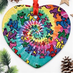 Grateful Dead Artsy Heart Ornament (two Sides) by Bedest