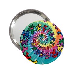 Grateful Dead Bears Tie Dye Vibrant Spiral 2 25  Handbag Mirrors by Bedest