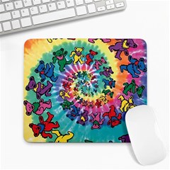 Grateful Dead Bears Tie Dye Vibrant Spiral Large Mousepad by Bedest