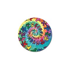 Grateful Dead Bears Tie Dye Vibrant Spiral Golf Ball Marker by Bedest