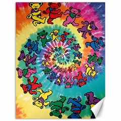 Grateful Dead Bears Tie Dye Vibrant Spiral Canvas 18  X 24  by Bedest