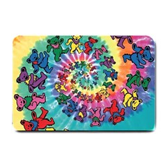 Grateful Dead Bears Tie Dye Vibrant Spiral Small Doormat by Bedest